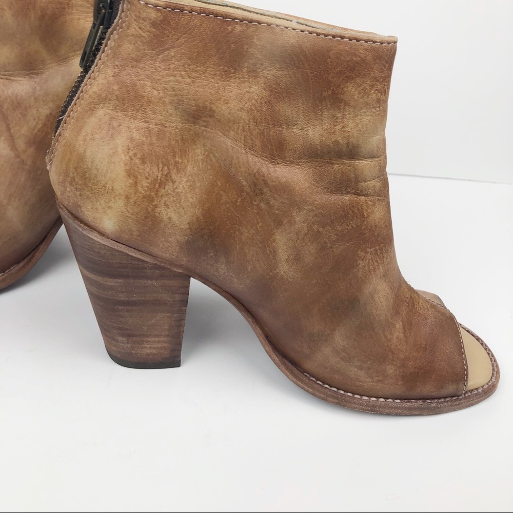Bed Stu Onset Leather Peeptoe Booties - Picture 9 of 13